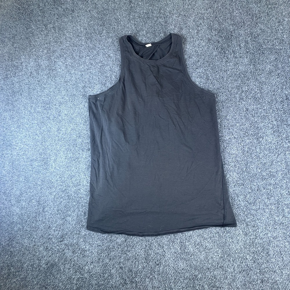 Lululemon All Tied Up Tank Top Womens 8 Black Cotton Open Back Yoga Activewear